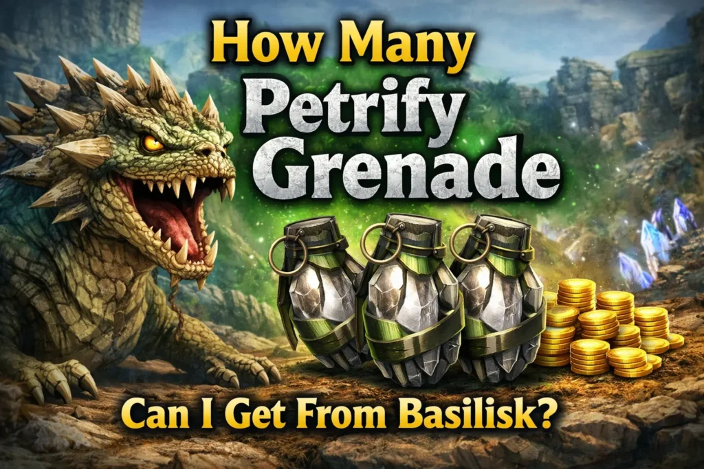 how many petrify grenade can i get from basilisk