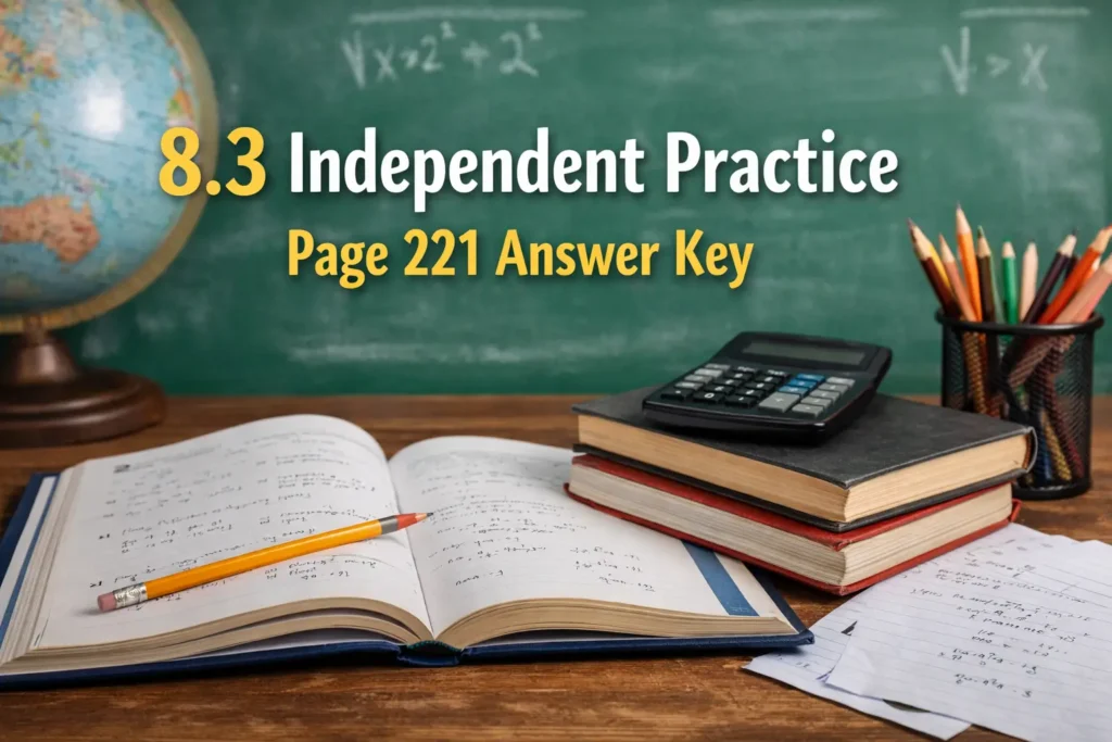 8.3 independent practice page 221 answer key