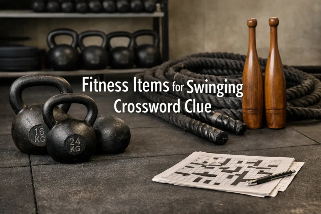 fitness items for swinging crossword clue